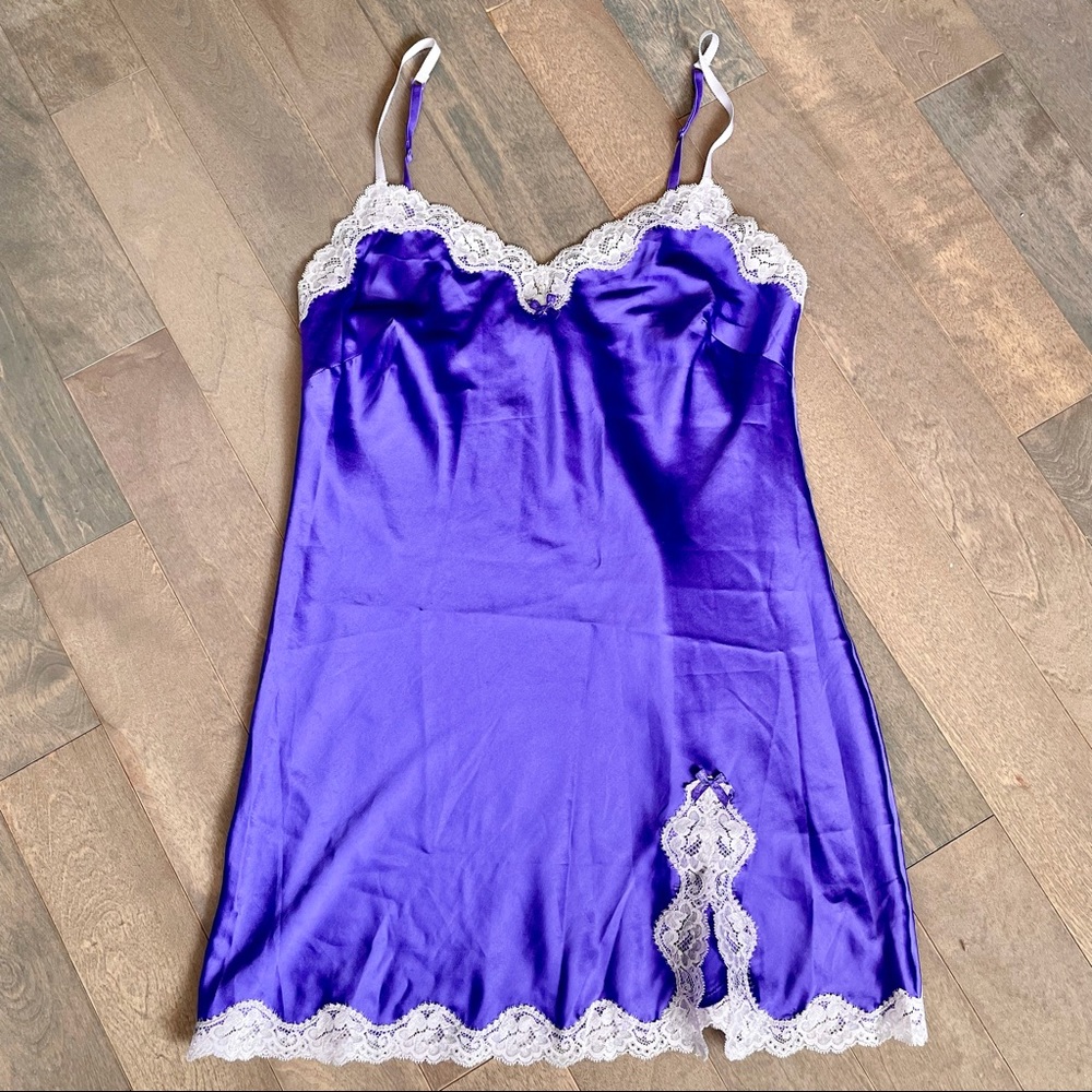 Purple Satin & Lace Slip Victoria’s Secret